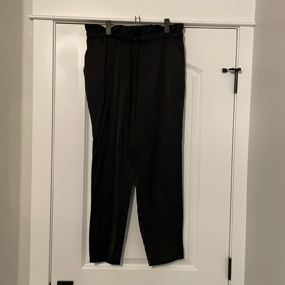 Express black silk joggers.
